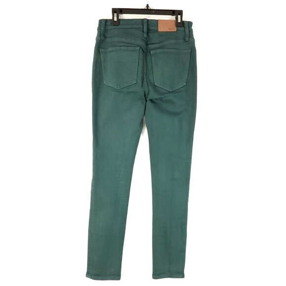 Madewell 9" Mid Rise Skinny Jeans Women's Size 25 Stretch Pants Green - Picture 2 of 13